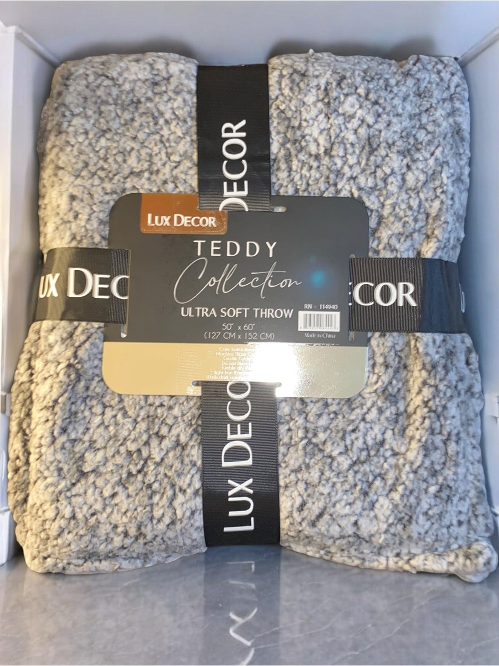 Lux Decor Teddy Collection Ultra-Soft Throw Blanket 50x60